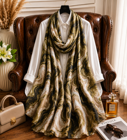 Mocha Marble - Modal Cotton Scarf