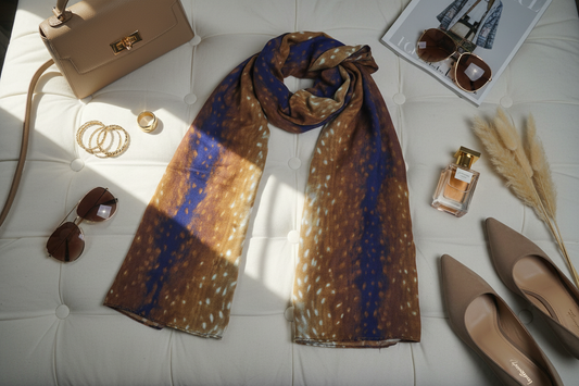Cobalt Ember - Modal Cotton Scarf
