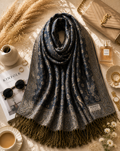 Charcoal Heritage - Premium Pashmina Stole