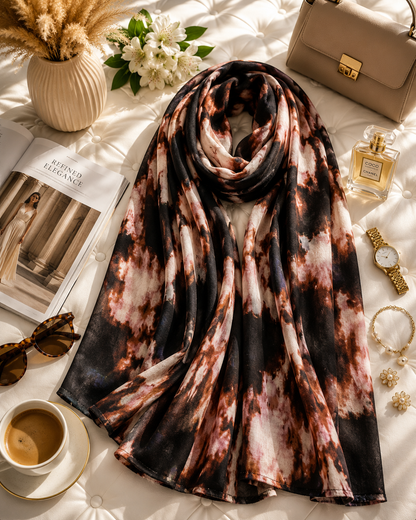 Expresso Bloom - Modal Cotton Scarf