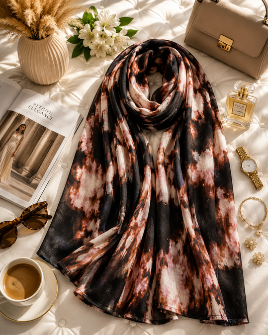 Expresso Bloom - Modal Cotton Scarf