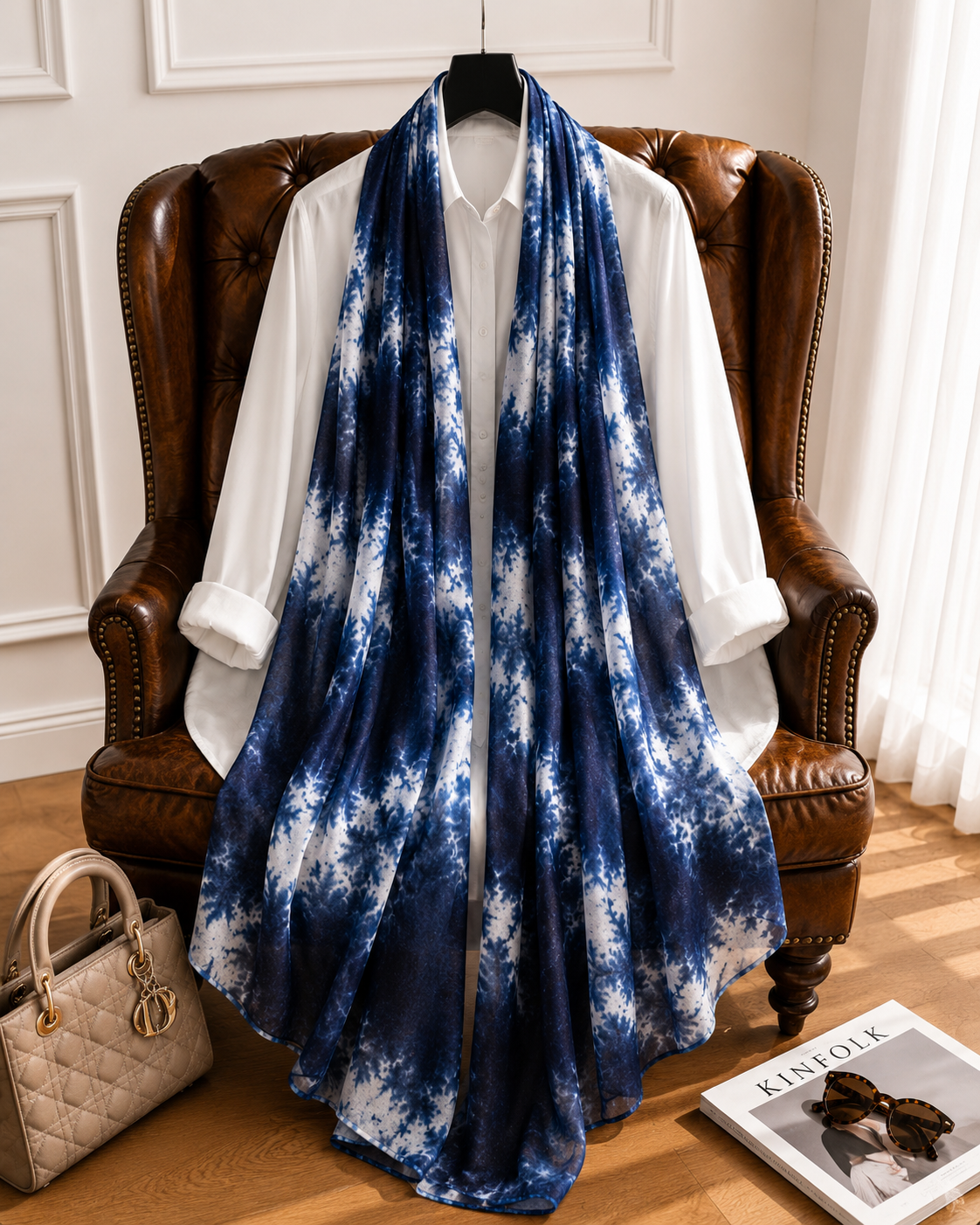 Midnight Storm  - Modal Cotton Scarf