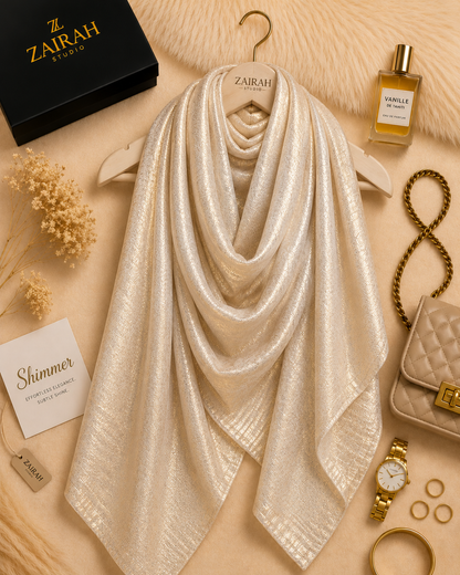Crystal Pearl — Madam Polo Velvet Shimmer Scarf