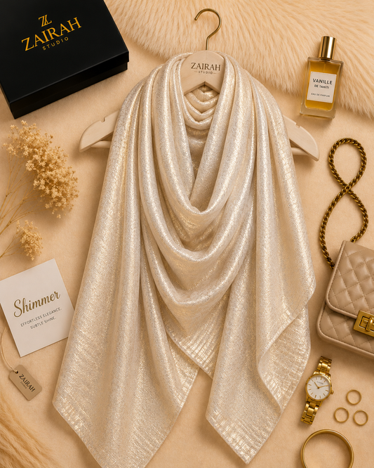 Crystal Pearl — Madam Polo Velvet Shimmer Scarf
