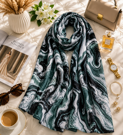 Jade Marble - Modal Cotton Scarf