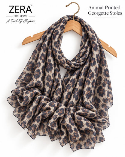 Roasted Leopard Georgette Stole