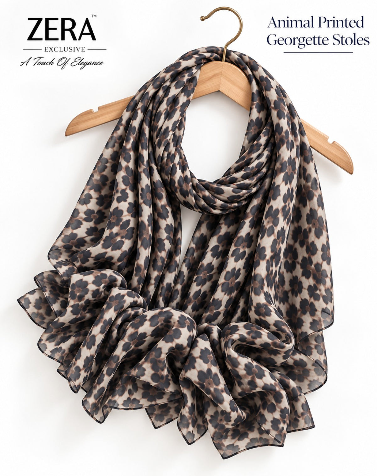 Sable Leopard Georgette Stole