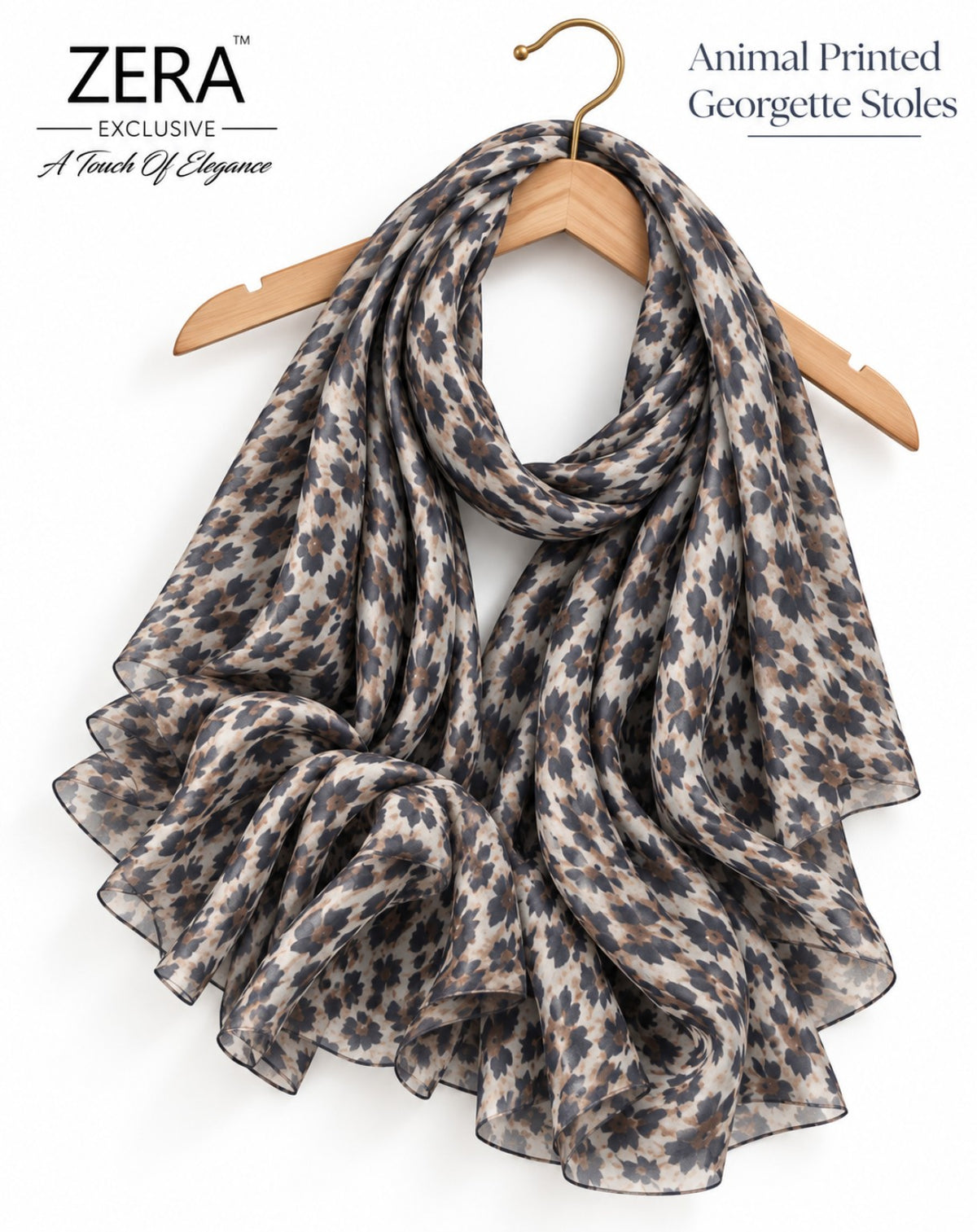 Sauvage Leopard Georgette Stole